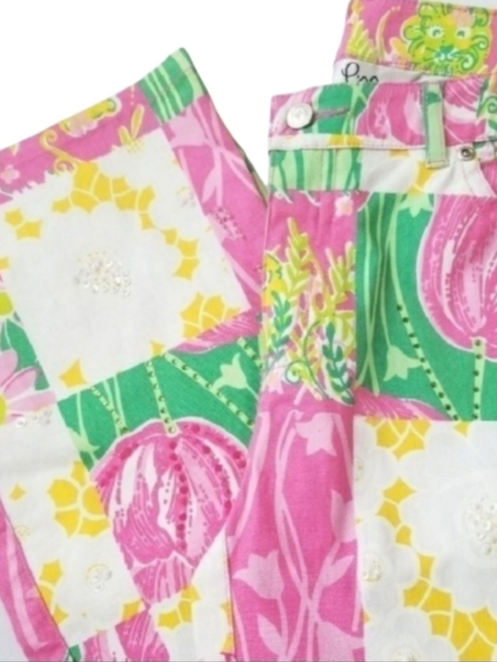LILLY PULITZER Serene Derby Patchwork Pants!